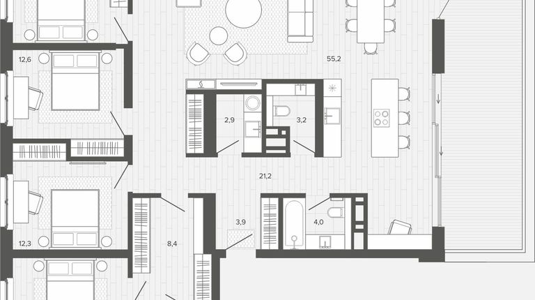 Пятикомнатная квартира — формат для жизни без ограничений